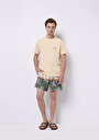 thumb-Regular Fit Baskılı Erkek Çok Renkli Deniz Şortu