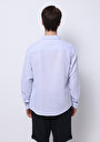 thumb-Slim Fit Shirt Neck Pamuklu Düz Erkek Mavi Uzun Kol Gömlek