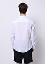 thumb-Slim Fit Shirt Neck Pamuklu Düz Erkek Beyaz Uzun Kol Gömlek