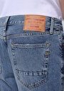 thumb-Loose Tapered Fit Erkek Mid İndigo Denim Jean Fermuarlı Pantolon