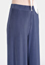 thumb-Regular Fit Orta Bel Düz Kadın Mavi Eşofman Altı