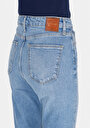 thumb-Regular Fit Kadın Mid İndigo Cepli Denim Jean Pantolon