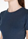 thumb-Slim Fit   Kadın Mavi Kısa Kol Tişört