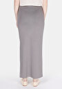 thumb-Slim Fit Düz  Kadın Gri Etek