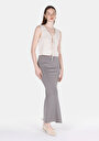 thumb-Slim Fit Düz  Kadın Gri Etek