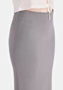 thumb-Slim Fit Düz  Kadın Gri Etek