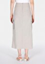 thumb-Maxi Length Düz Fermuarlı Kadın Taş Etek