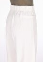 thumb-Regular Fit Yüksel Bel Geniş Paça Cepli Kadın Beyaz Pantolon
