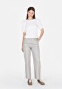 thumb-Regular Fit Yüksel Bel Geniş Paça Kadın Taş  Pantolon