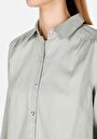 thumb-Regular Fit Shirt Neck Pamuklu Cepsiz Düz Kadın Yeşil Uzun Kol Gömlek