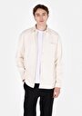 thumb-Regular Fit Shirt Neck Düz Erkek Ekru Uzun Kol Gömlek