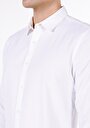 thumb-Slim Fit Shirt Neck Düz Erkek Beyaz Uzun Kol Gömlek