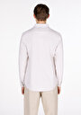 thumb-Regular Fit Shirt Neck Düz Erkek Ekru Uzun Kol Gömlek