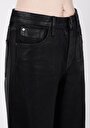 thumb-Regular Fit Yüksel Bel Geniş Paça Kadın Siyah Jean Pantolon