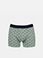 thumb-Modern Fit Baskılı Erkek Yeşil Boxer