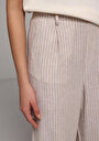 thumb-Straıght Fıt Düşük Bel Geniş Paça Kadın Bej  Pantolon
