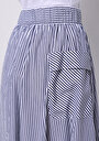 thumb-Midi Çizgili  Kadın Lacivert Etek