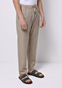 thumb-Regular Fit Orta Bel Uzun Paça Beli Bağcıklı Erkek Bej Pantolon