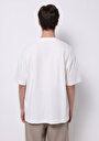 thumb-Oversize Fit Yuvarlak Yaka Örme Düz Erkek Beyaz Kısa Kol Tişört