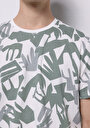 thumb-Regular Fit Yuvarlak Yaka Pamuklu Baskılı Erkek Yeşil Kısa Kollu Tişört