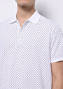 thumb-Regular Fit Polo Yaka Baskılı Pamuklu Erkek Beyaz Kısa Kol Tişört