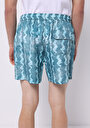 thumb-Regular Fit Baskılı Erkek Turkuaz Deniz Şortu