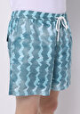 thumb-Regular Fit Baskılı Erkek Turkuaz Deniz Şortu