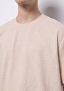 thumb-Comfort Fit Yuvarlak Yaka Jakarlı Erkek Bej Kısa Kol Tişört
