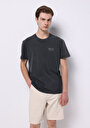 thumb-Regular Fit Yuvarlak Yaka Düz Erkek Antrasit Kısa Kol Tişört