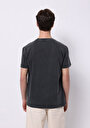 thumb-Regular Fit Yuvarlak Yaka Düz Erkek Antrasit Kısa Kol Tişört