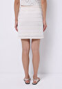 thumb-Slim Fit Düz  Kadın Ekru Etek