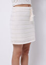thumb-Slim Fit Düz  Kadın Ekru Etek