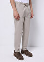 thumb-Comfort Fit Orta Bel Uzun Paça Erkek Bej  Pantolon