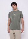 thumb-Regular Fit Yuvarlak Yaka Düz Erkek Yeşil Kısa Kol Tişört