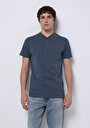thumb-Regular Fit Yuvarlak Yaka Düz Erkek Mavi Kısa Kol Tişört