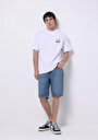 thumb-Comfort Fit Yuvarlak Yaka Düz Erkek Beyaz Kısa Kol Tişört