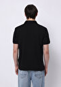 thumb-Regular Fit Polo Yaka Düz Erkek Siyah Örme Kısa Kol Tişört
