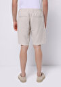 thumb-Regular Fit Cepli Orta Bel Düz Erkek Bej Şort