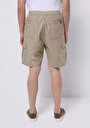 thumb-Regular Fit Orta Bel Düz Erkek Bej Şort