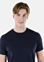 thumb-Regular Fit Yuvarlak Yaka Düz Erkek Lacivert Kısa Kol Tişört