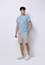 thumb-Regular Fit Yuvarlak Yaka Düz Erkek Mavi Kısa Kol Tişört