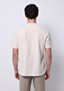 thumb-Comfort Fit Yuvarlak Yaka Düz Erkek Ekru Cepli Kısa Kol Tişört