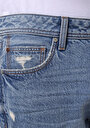 thumb-Regular Fit Orta Bel Düz Erkek Denim Jean Şort