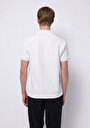 thumb-Regular Fit Polo Yaka Jakarlı Erkek Beyaz Kısa Kol Tişört