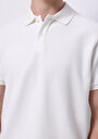 thumb-Regular Fit Polo Yaka Jakarlı Erkek Beyaz Kısa Kol Tişört