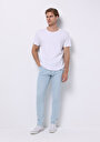 thumb-Slim Fit Erkek Bleach İndigo Denim Jean Pantolon
