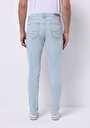 thumb-Slim Fit Erkek Bleach İndigo Denim Jean Pantolon