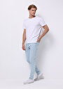 thumb-Slim Fit Erkek Bleach İndigo Denim Jean Pantolon