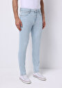 thumb-Slim Fit Erkek Bleach İndigo Denim Jean Pantolon