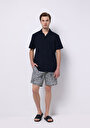 thumb-Regular Fit Baskılı Erkek Lacivert Deniz Şortu